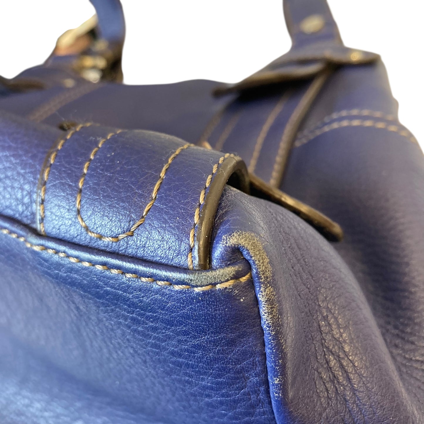 Handbag Leather By Tignanello Purses In Blue, Size:Medium