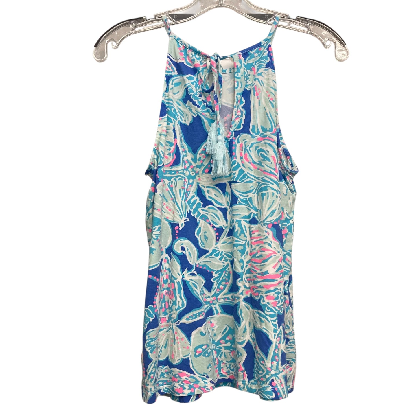 Top Sleeveless Designer By Lilly Pulitzer In Blue & Pink, Size:S