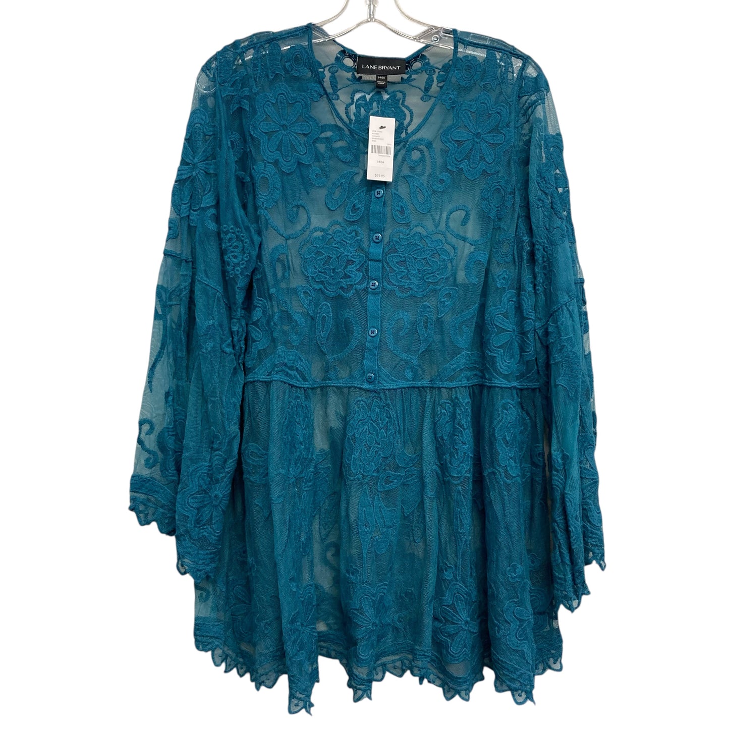 Top Ls By Lane Bryant In Teal, Size:Xl