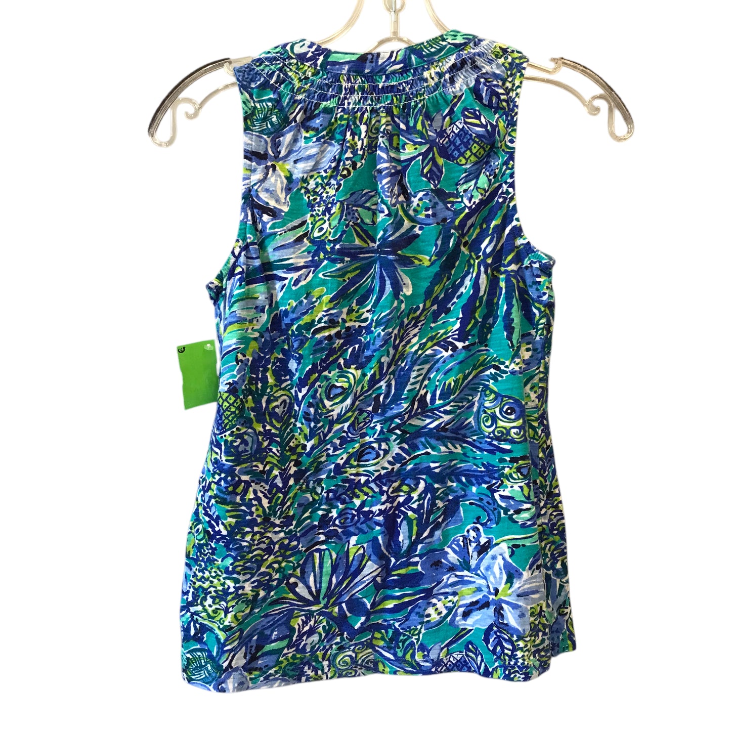 Top Sleeveless Designer By Lilly Pulitzer In Blue & Green, Size:Xxs