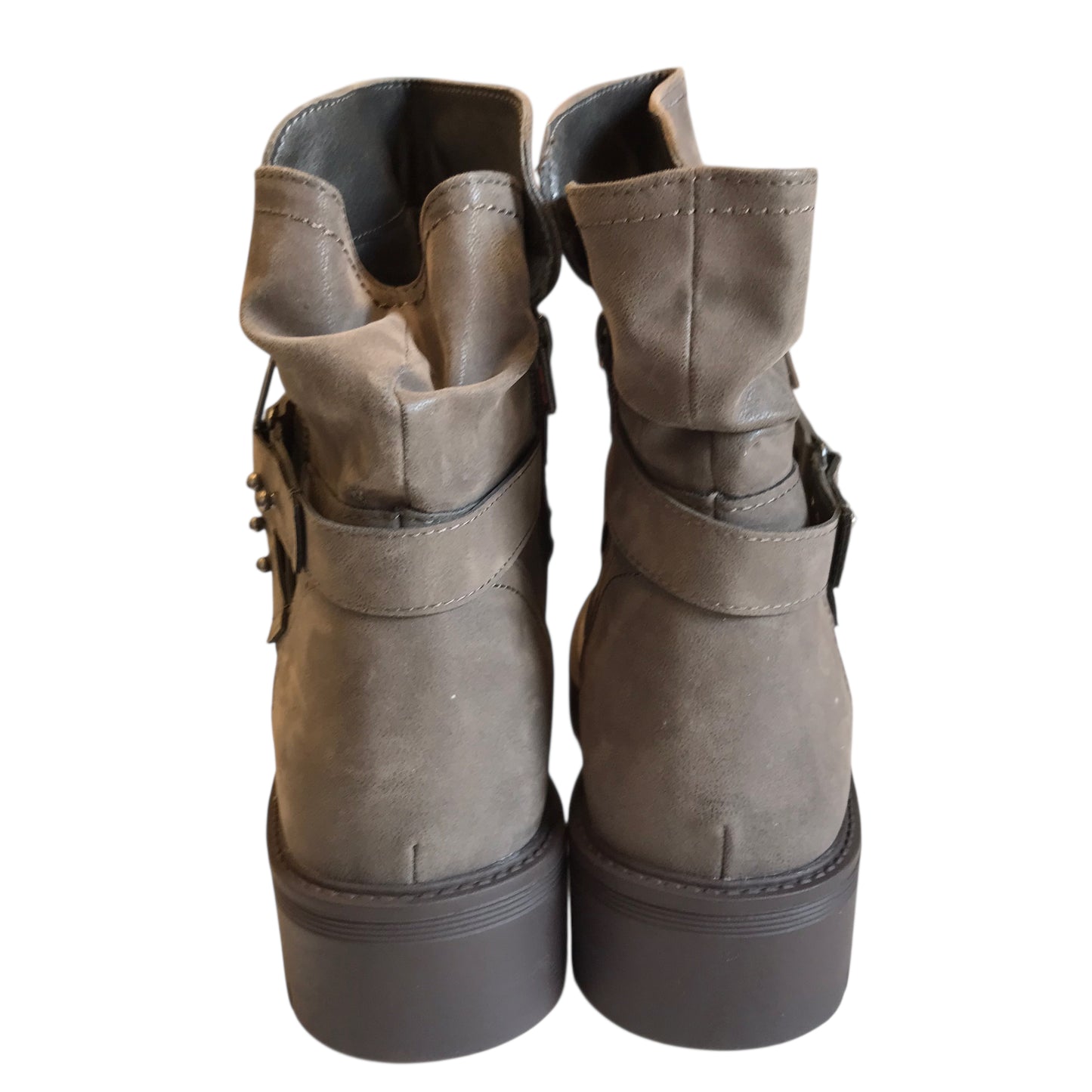 Boots Ankle Heels By RUIEE In Grey, Size:10