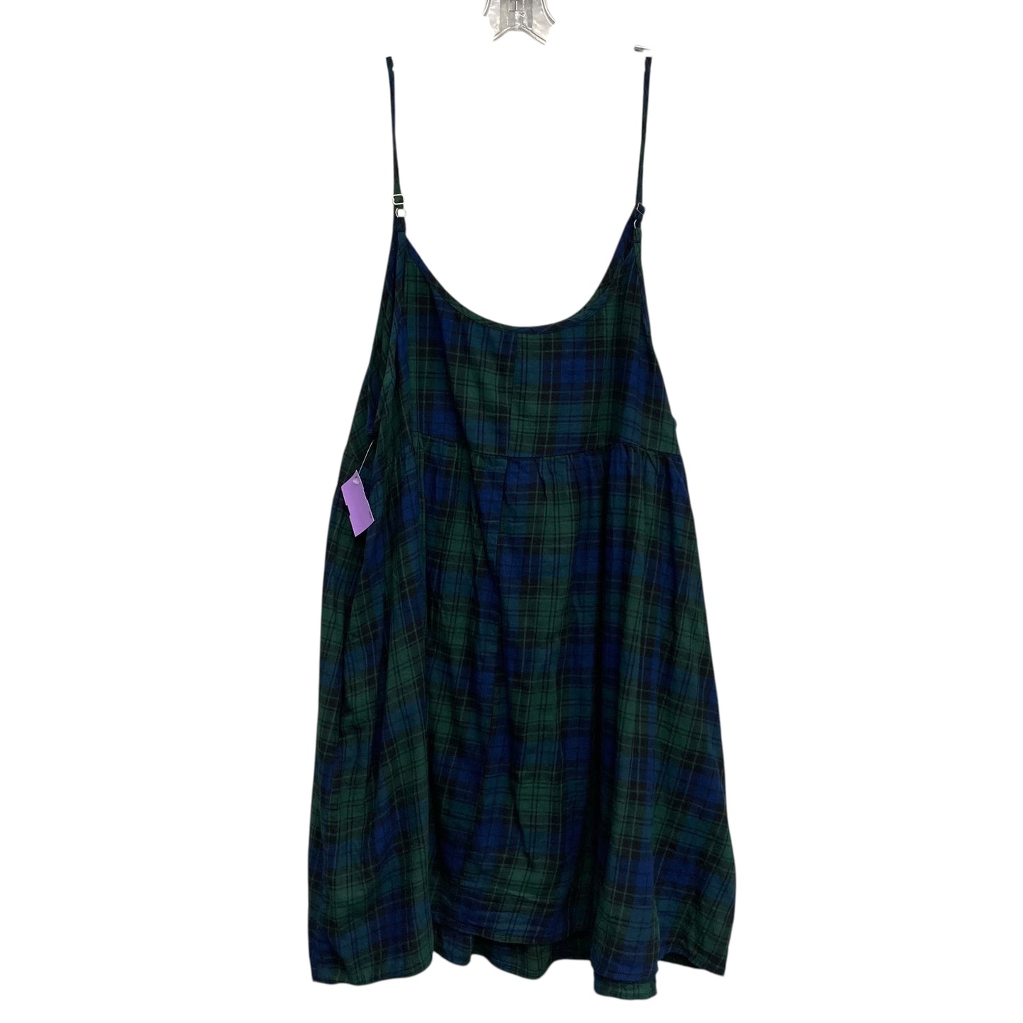 Top Sleeveless By Wild Fable In Plaid Pattern, Size:2X