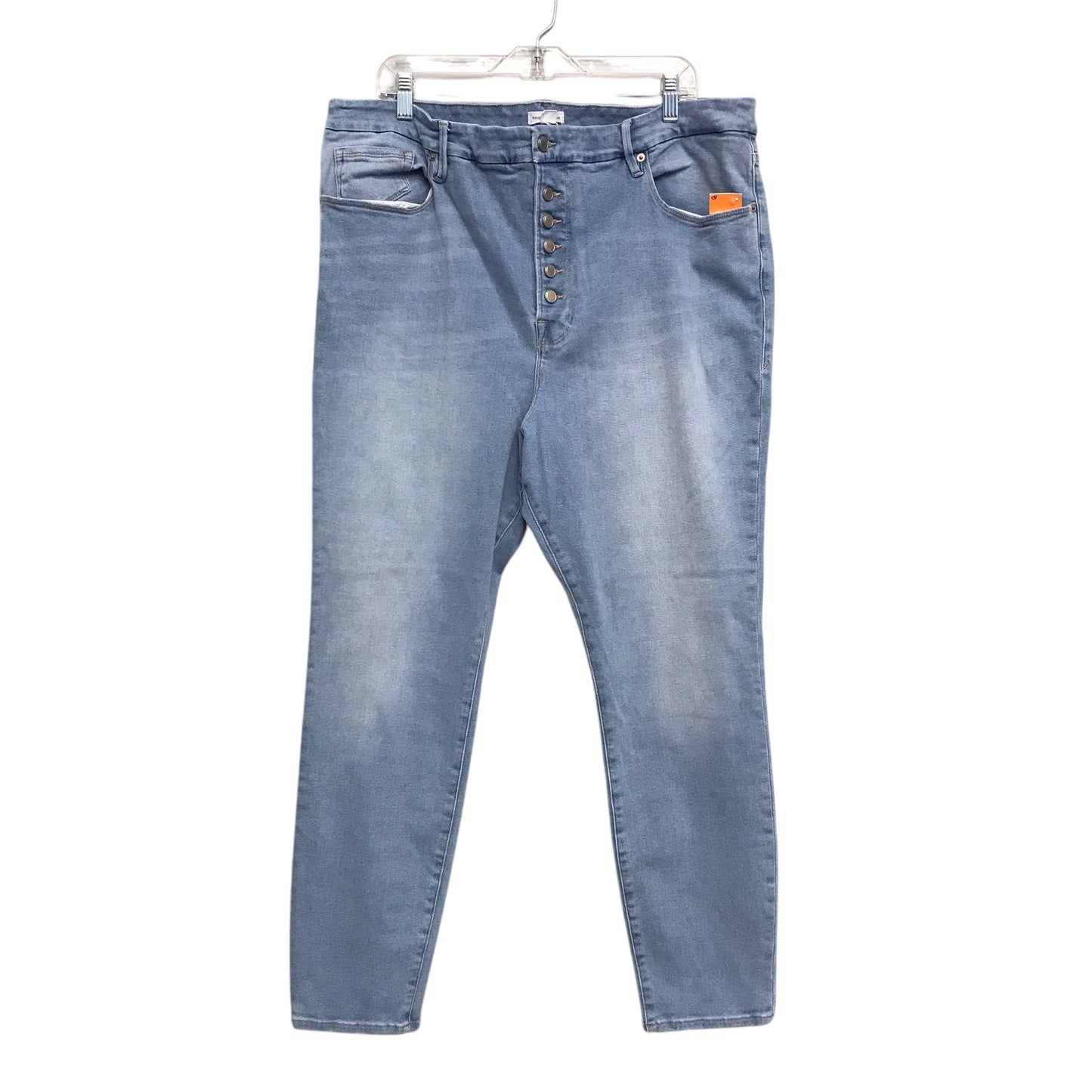 Jeans Straight By Good American In Blue Denim, Size:22