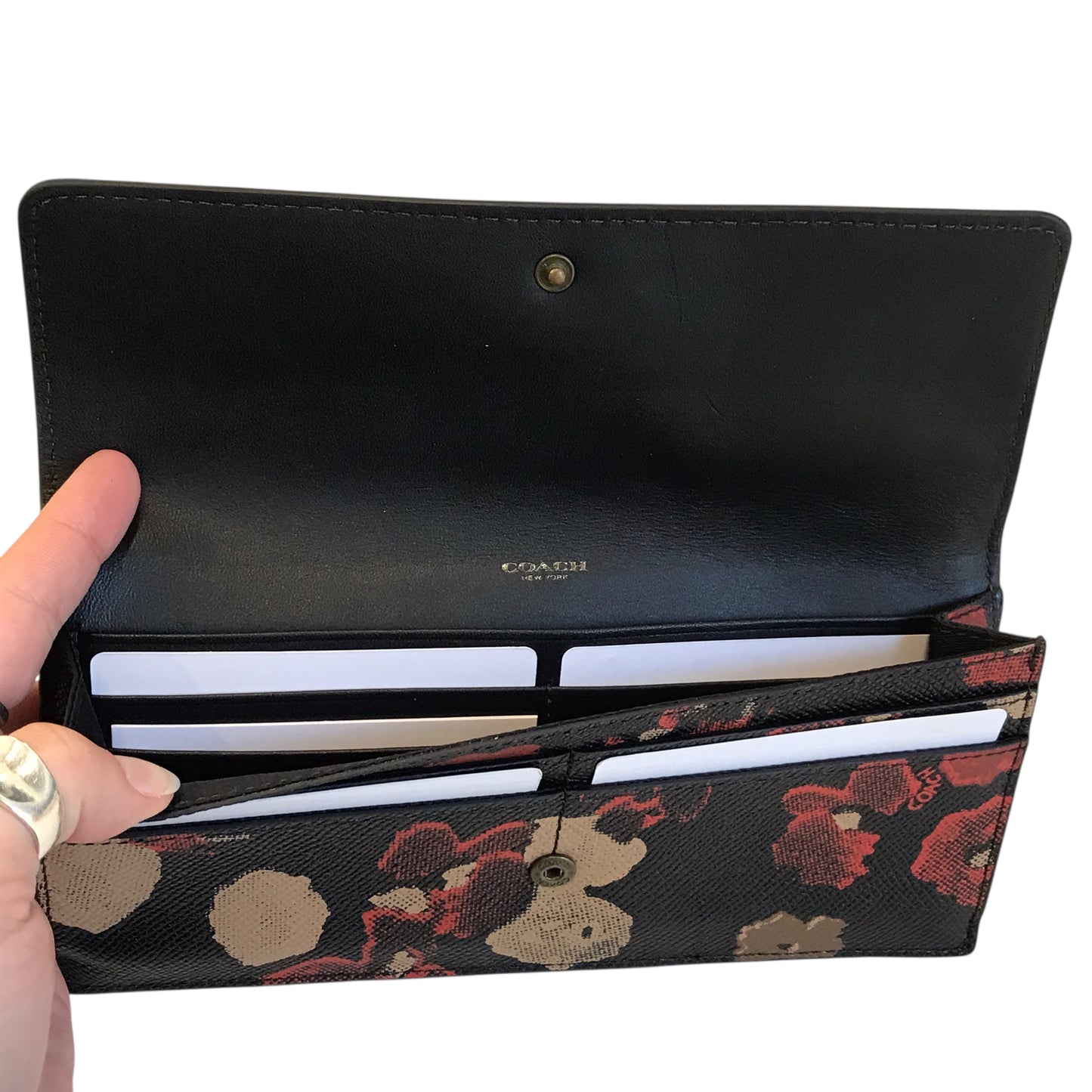 Wallet Designer By Coach In Floral Print, Size:Small