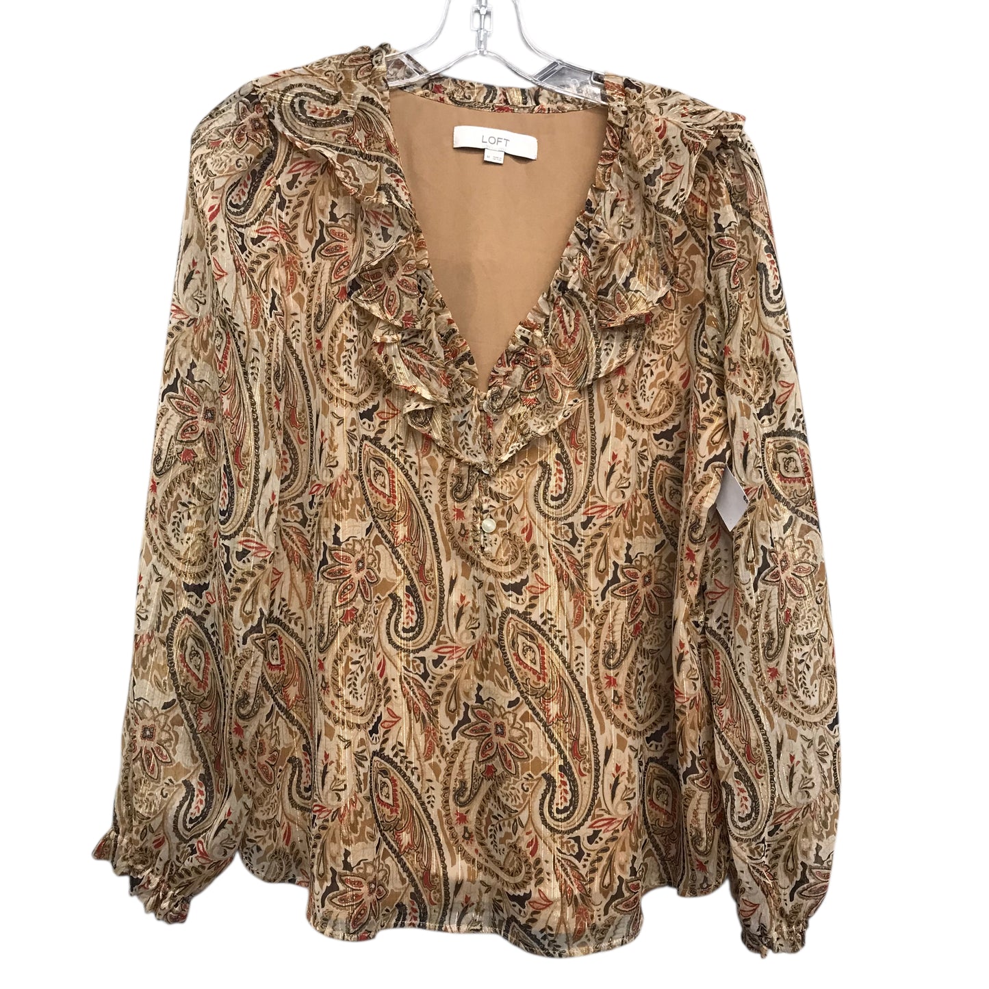 Top Ls By Loft In Brown, Size:M