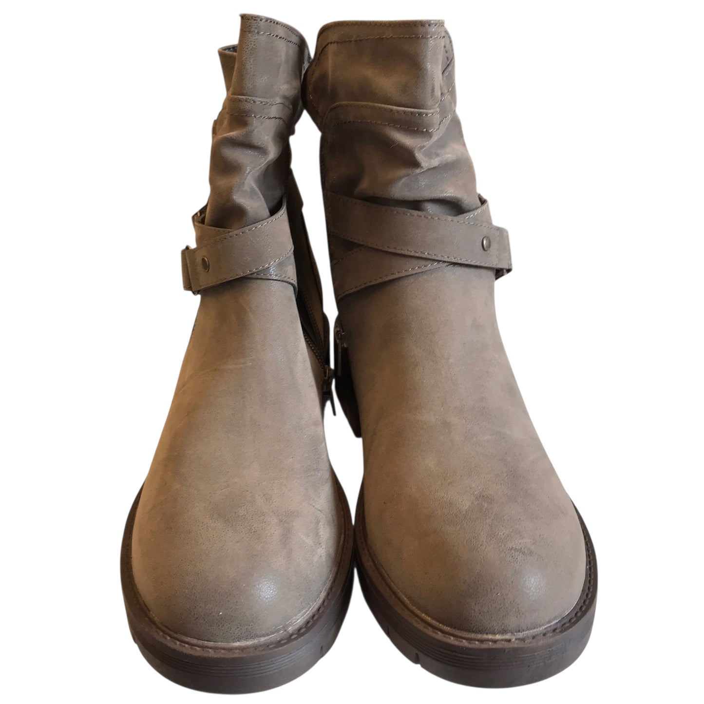 Boots Ankle Heels By RUIEE In Grey, Size:10