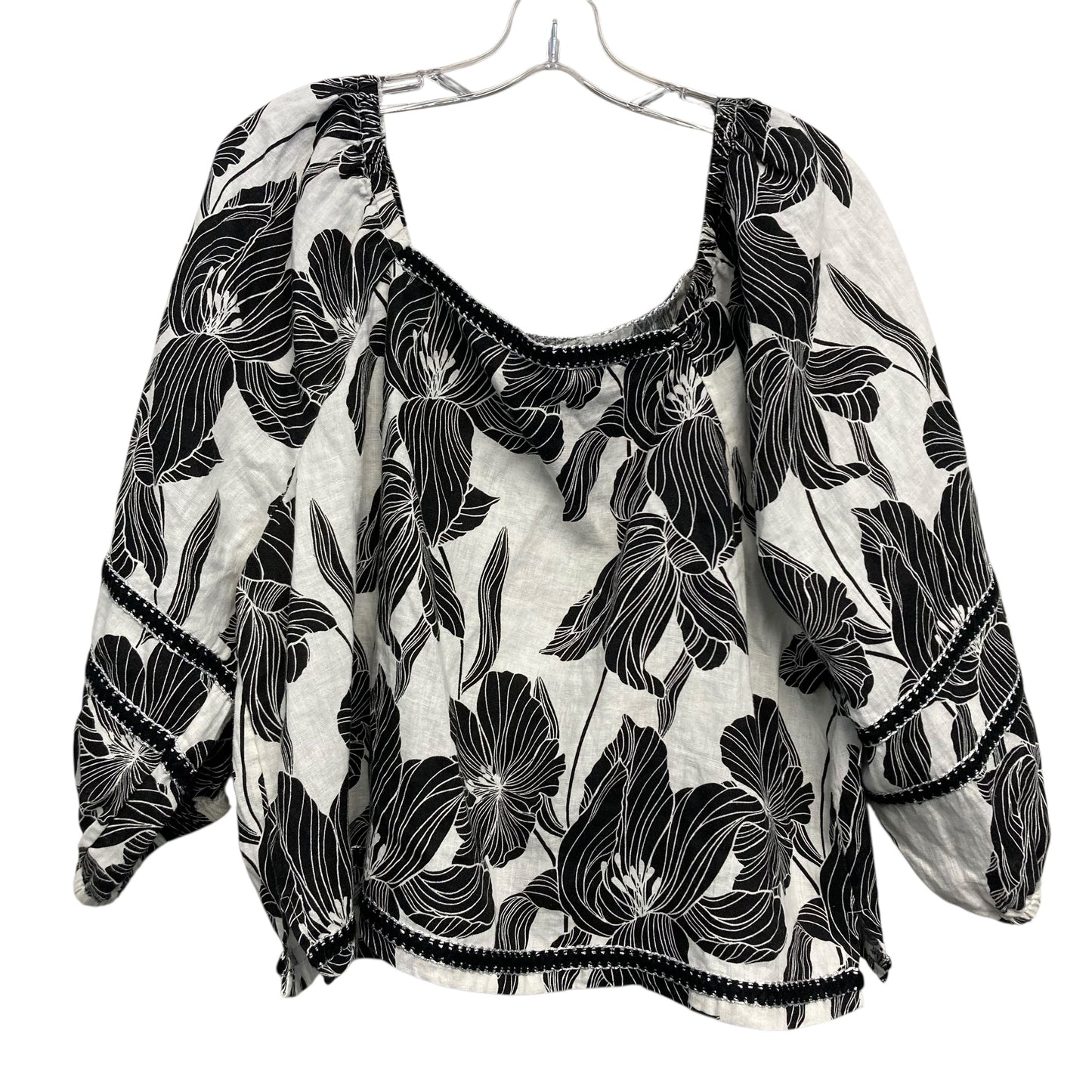 Top Ls By T Tahari In Black & White, Size:Xl