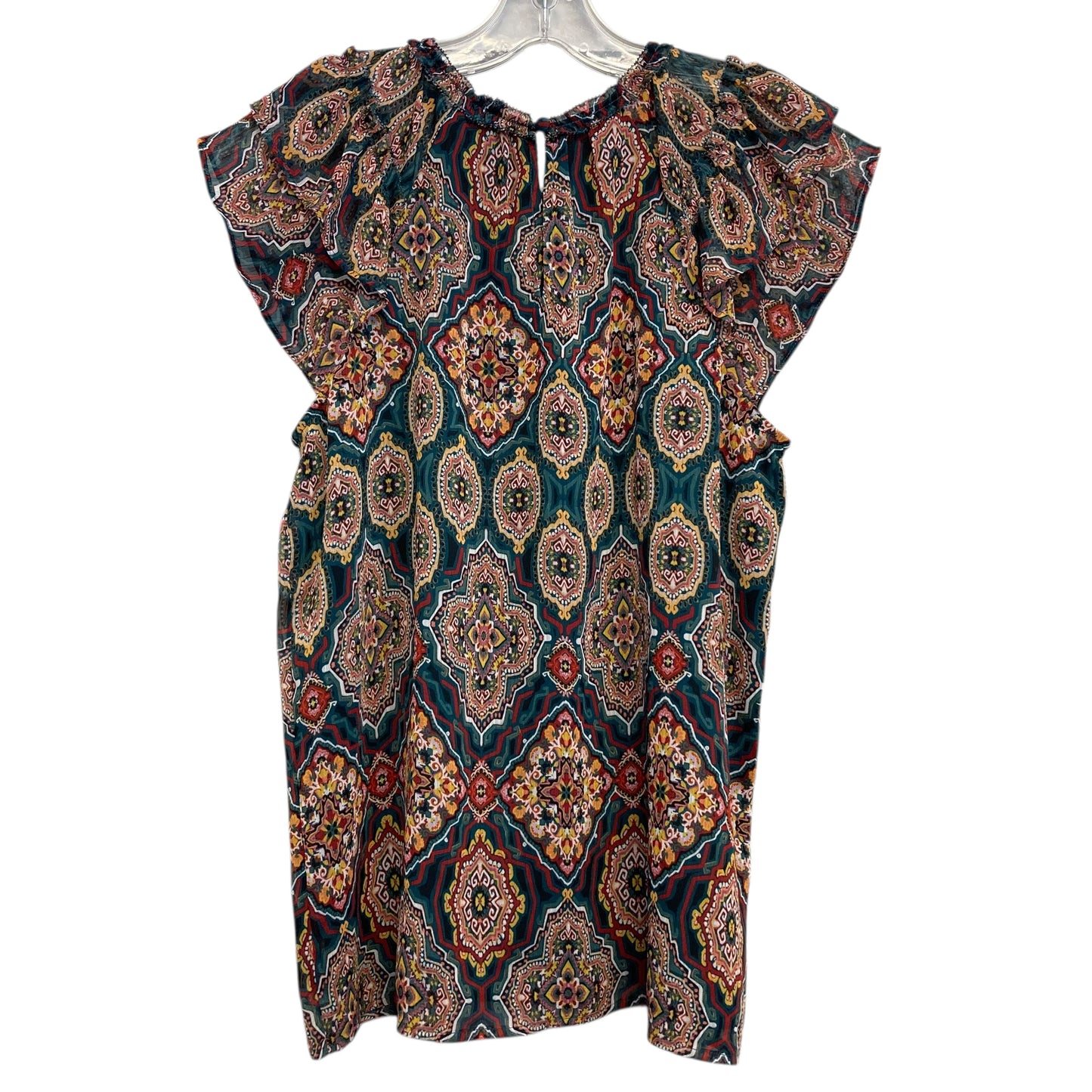 Top Sleeveless By Loft In Green & Yellow, Size:S