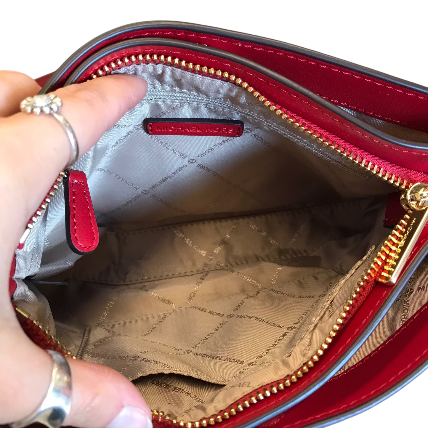 Crossbody Designer By Michael Kors In Red, Size:Small