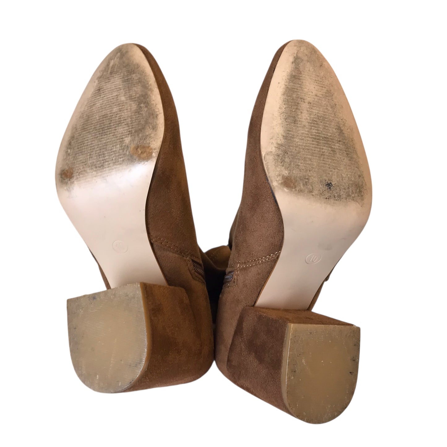 BOOTS KNEE HEELS by SHOEDAZZLE in BROWN, Size:10