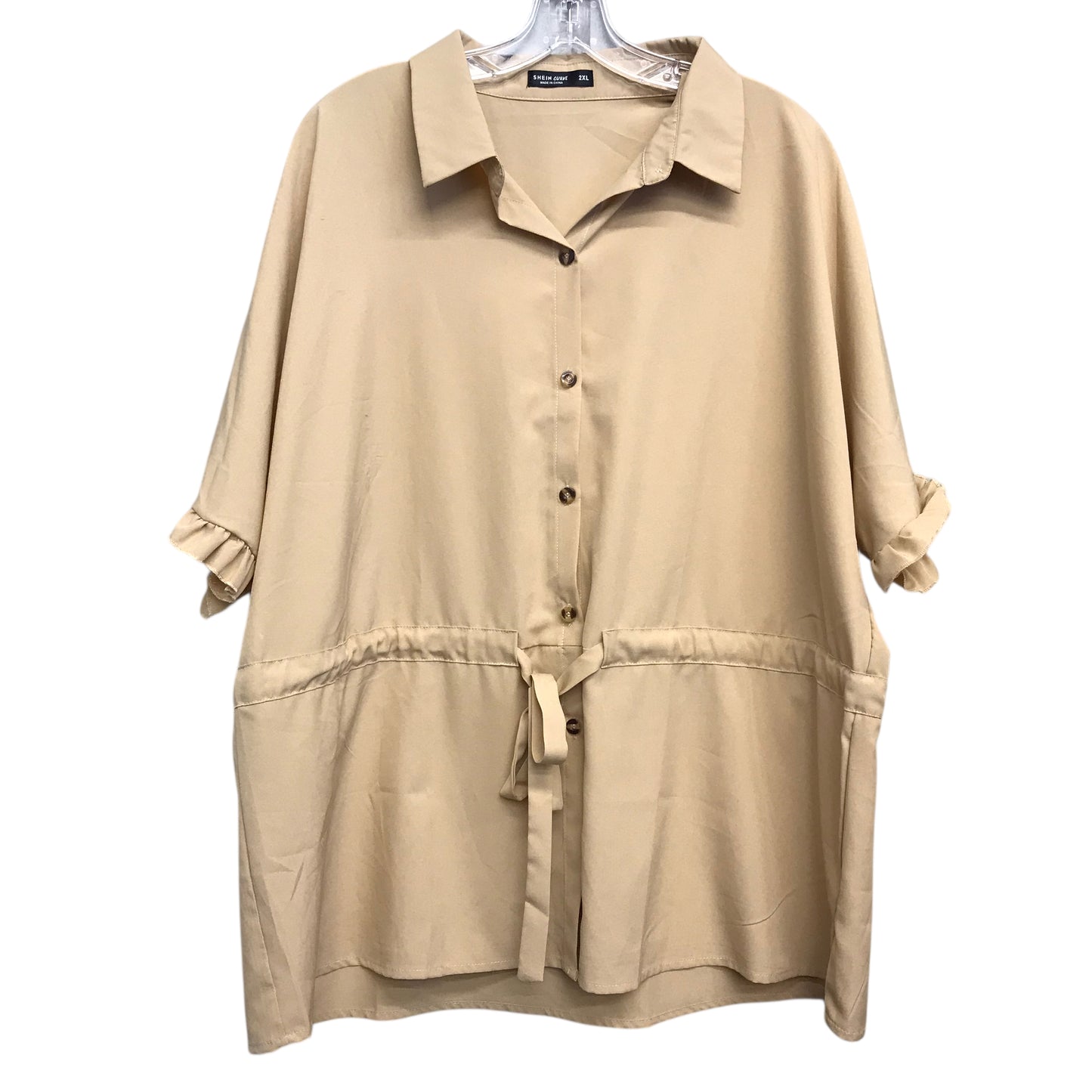 Top Ss By Shein In Tan, Size:2X