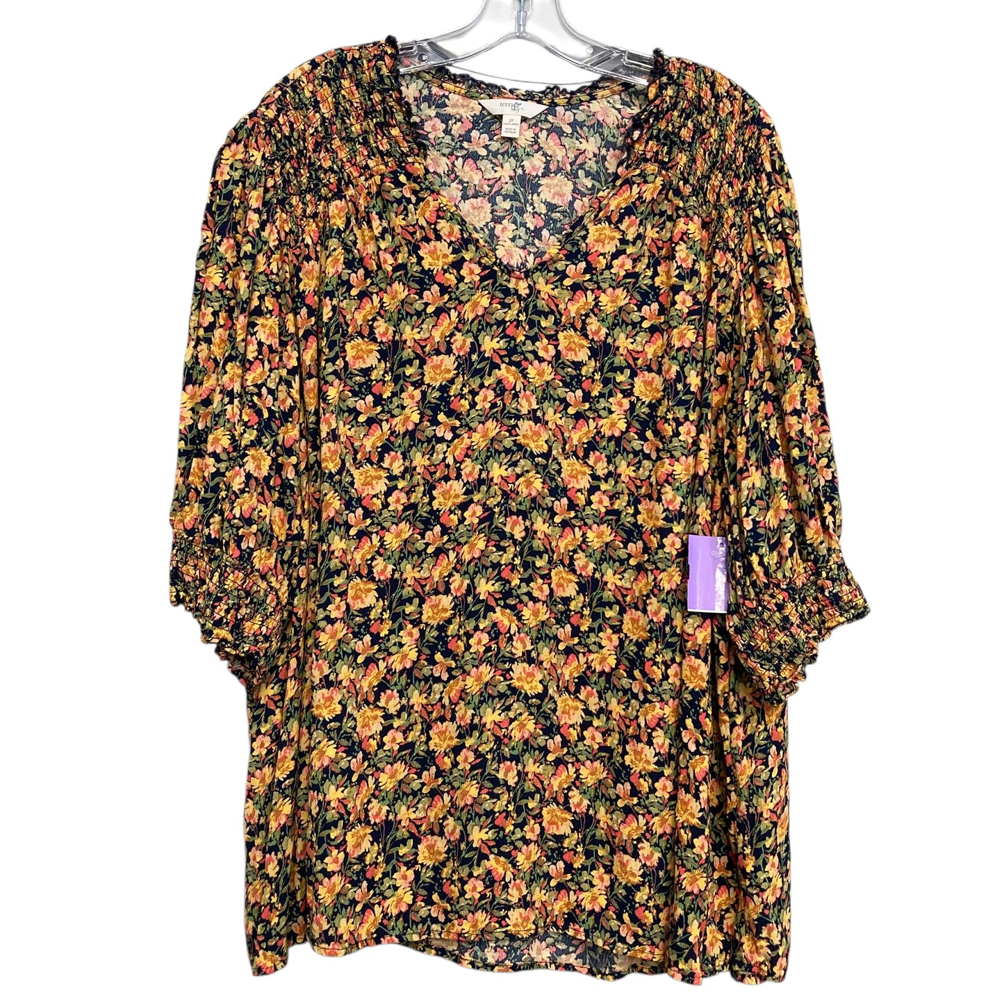 Top Ss By Terra & Sky In Floral Print, Size:3X