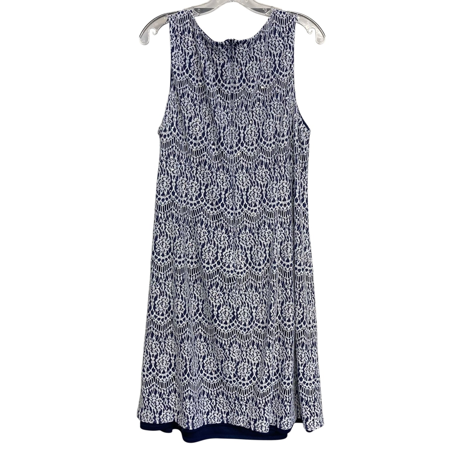 Dress Party Short By Jessica Howard In Blue & White, Size:1X