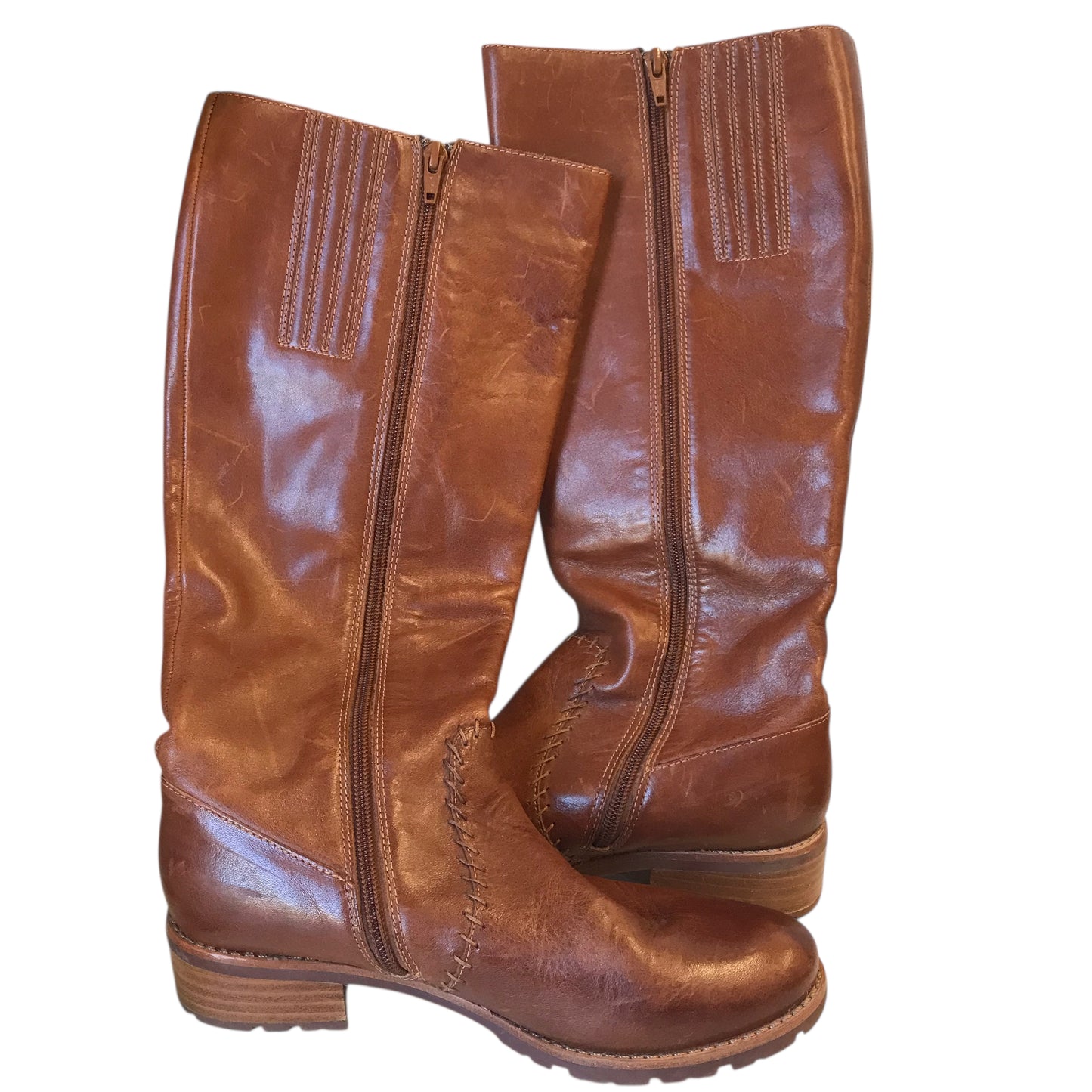 Boots Leather By Sofft In Brown, Size:7.5