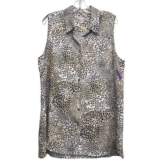Top Sleeveless By Chicos In Animal Print, Size:Xl