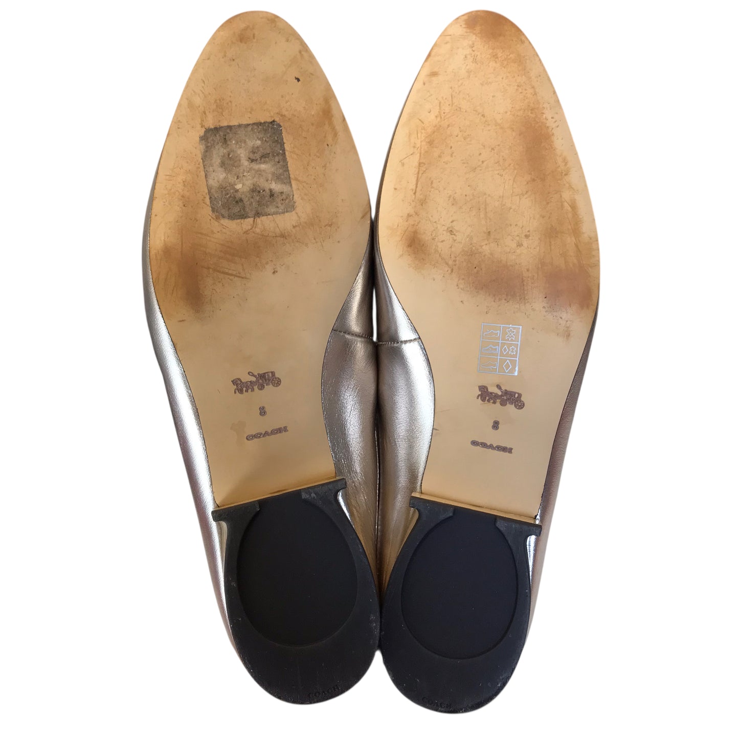 Shoes Designer By Coach In Gold, Size:8