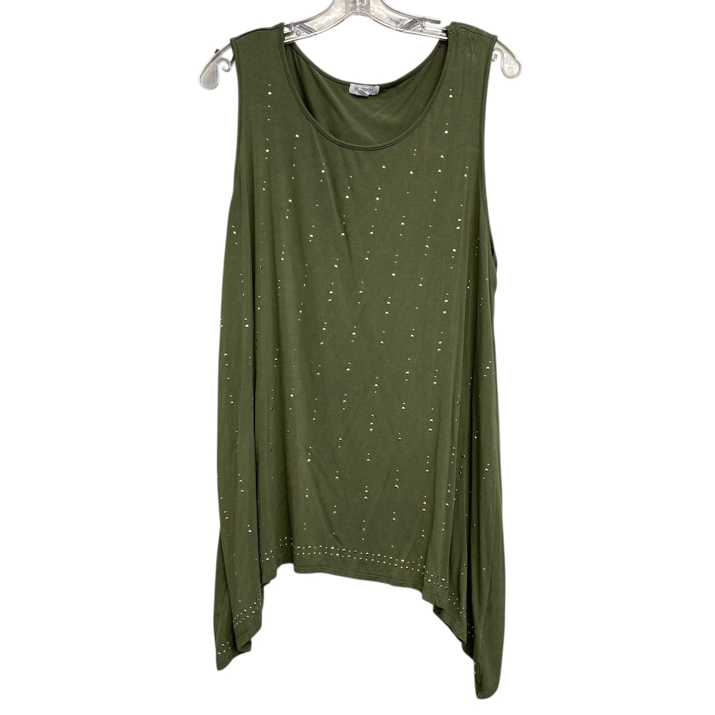 Top Sleeveless By Westport In Green, Size:2X