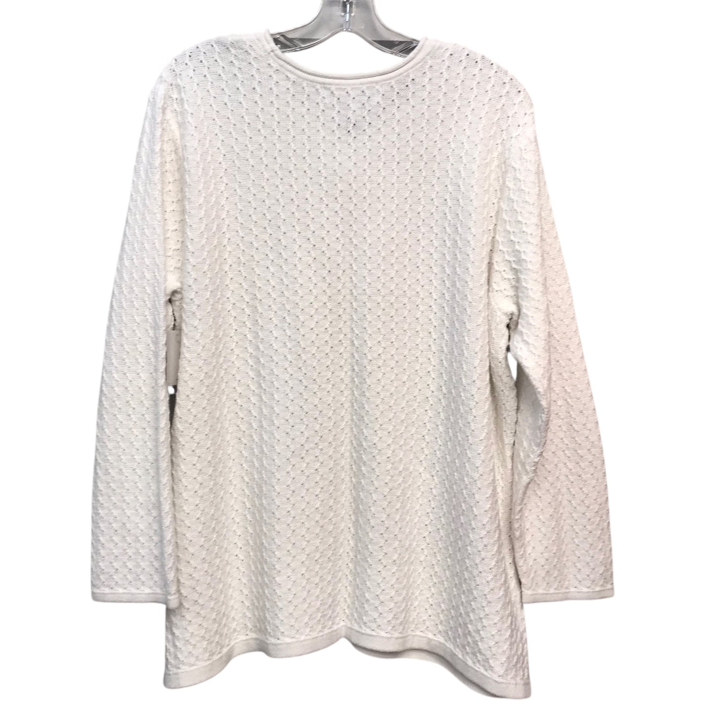Sweater By Karen Scott In White, Size:2X