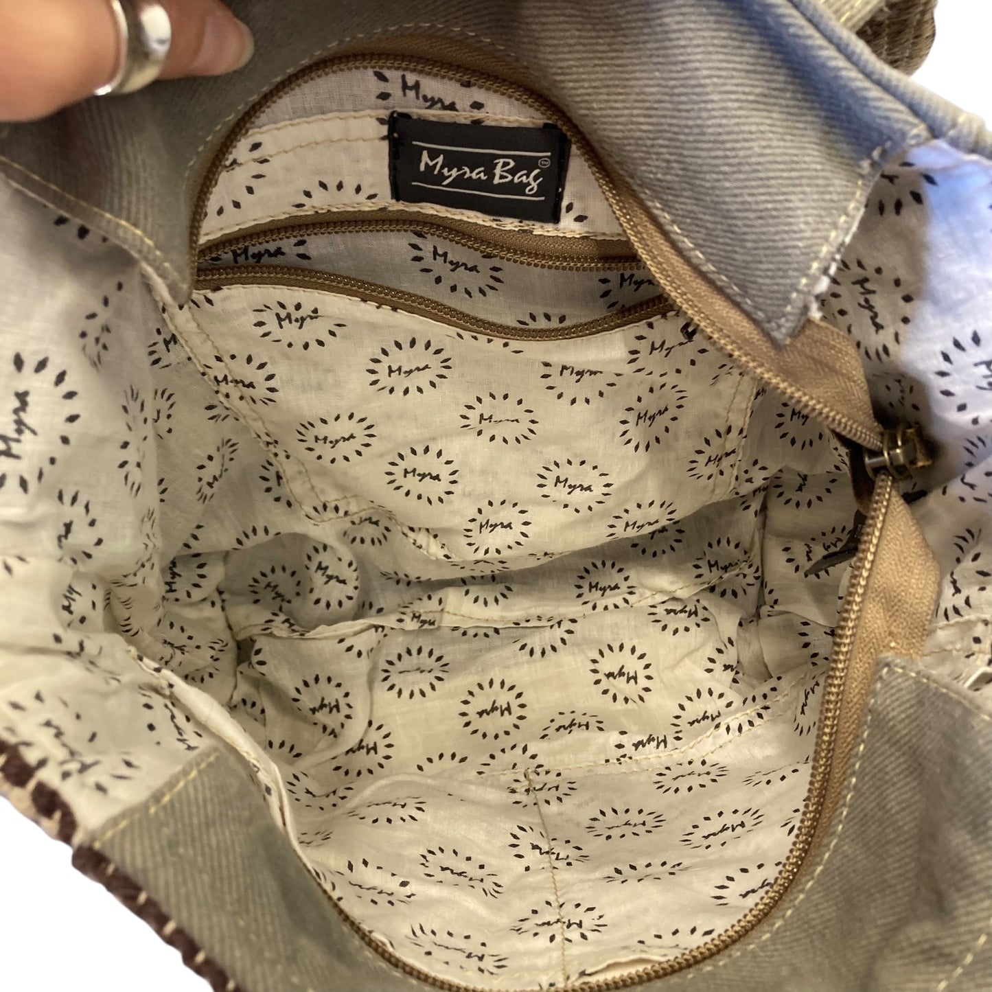 Backpack By Myra Bay In Brown & Cream, Size:Medium