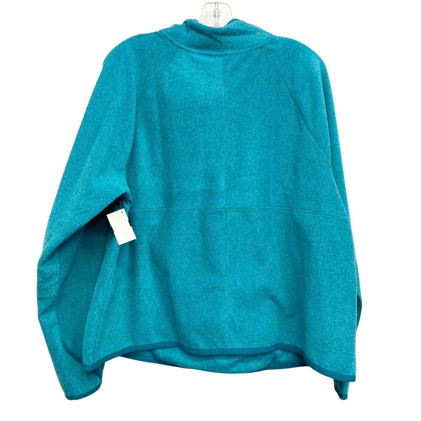 Jacket Fleece By Tek Gear In Teal, Size:1X