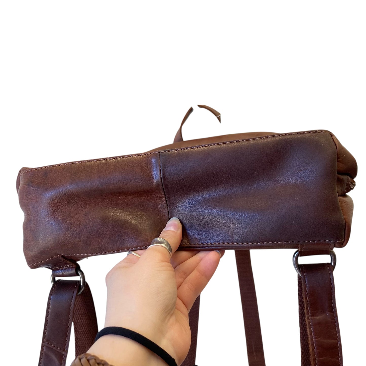 Backpack Leather By Wild West In Brown, Size:Medium