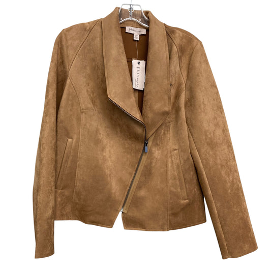 Jacket Moto By Philosophy In Tan, Size:M