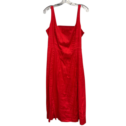 Dress Casual Midi By Banana Republic In Red, Size:L