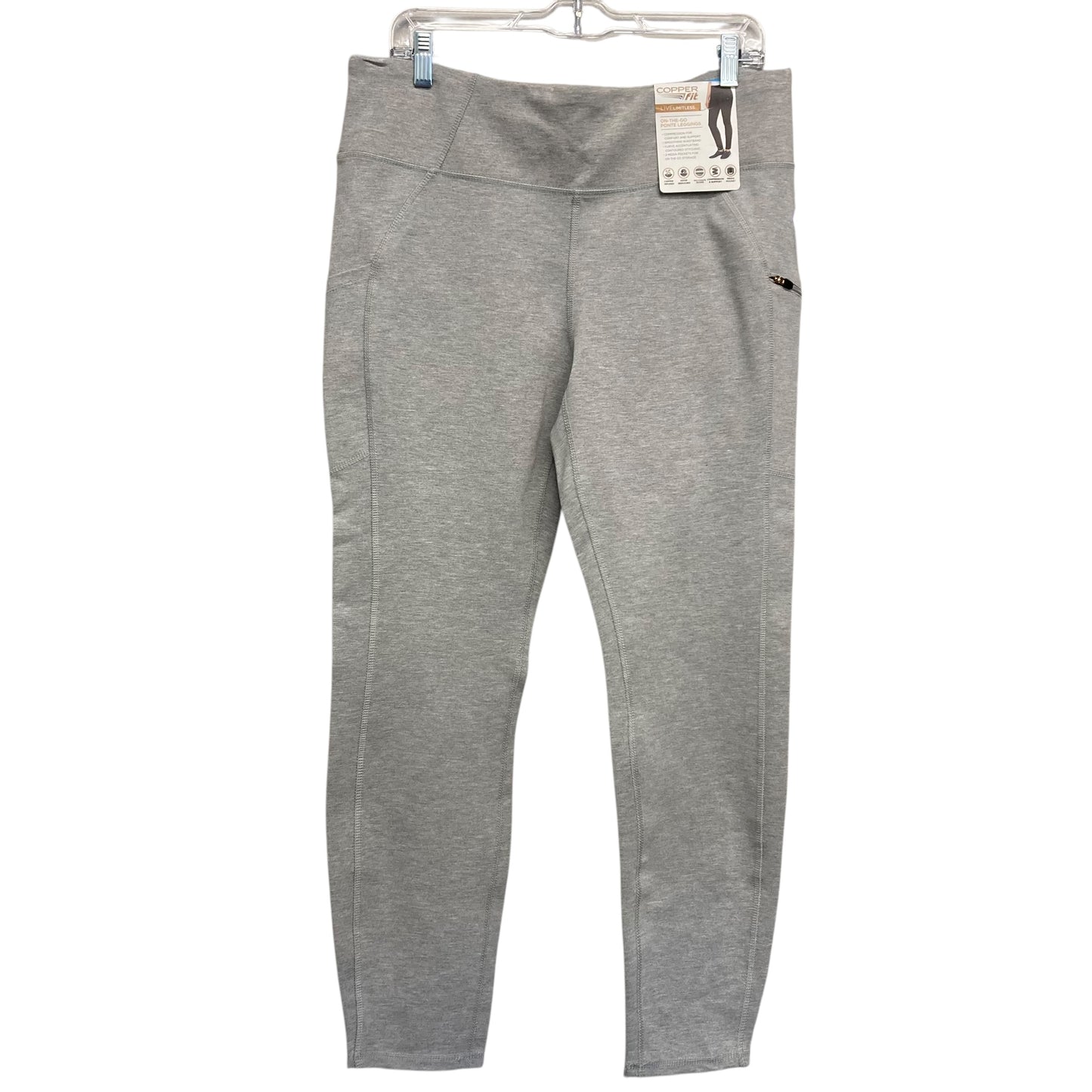 Athletic Leggings By Copper Fit In Grey, Size:Xl