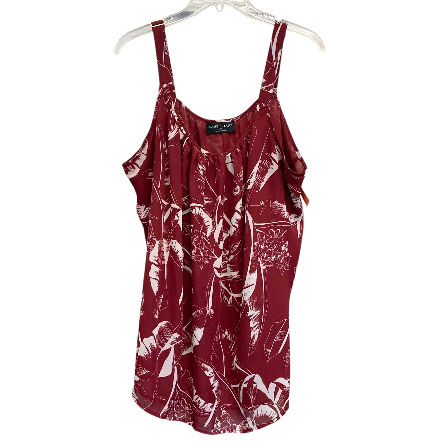 Top Sleeveless By Lane Bryant In Red & White, Size:2X