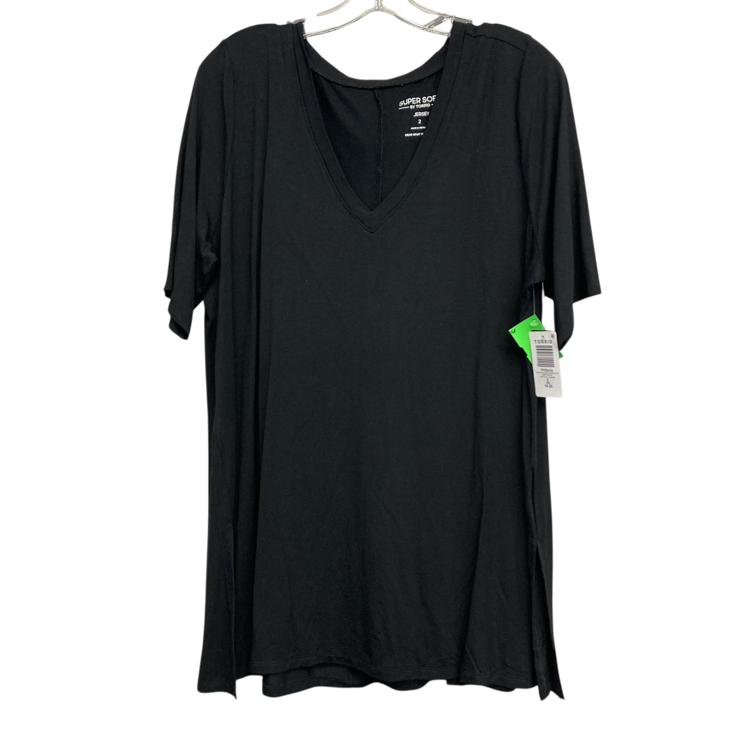 Top 3/4 Sleeve Basic By Torrid In Black, Size:2X