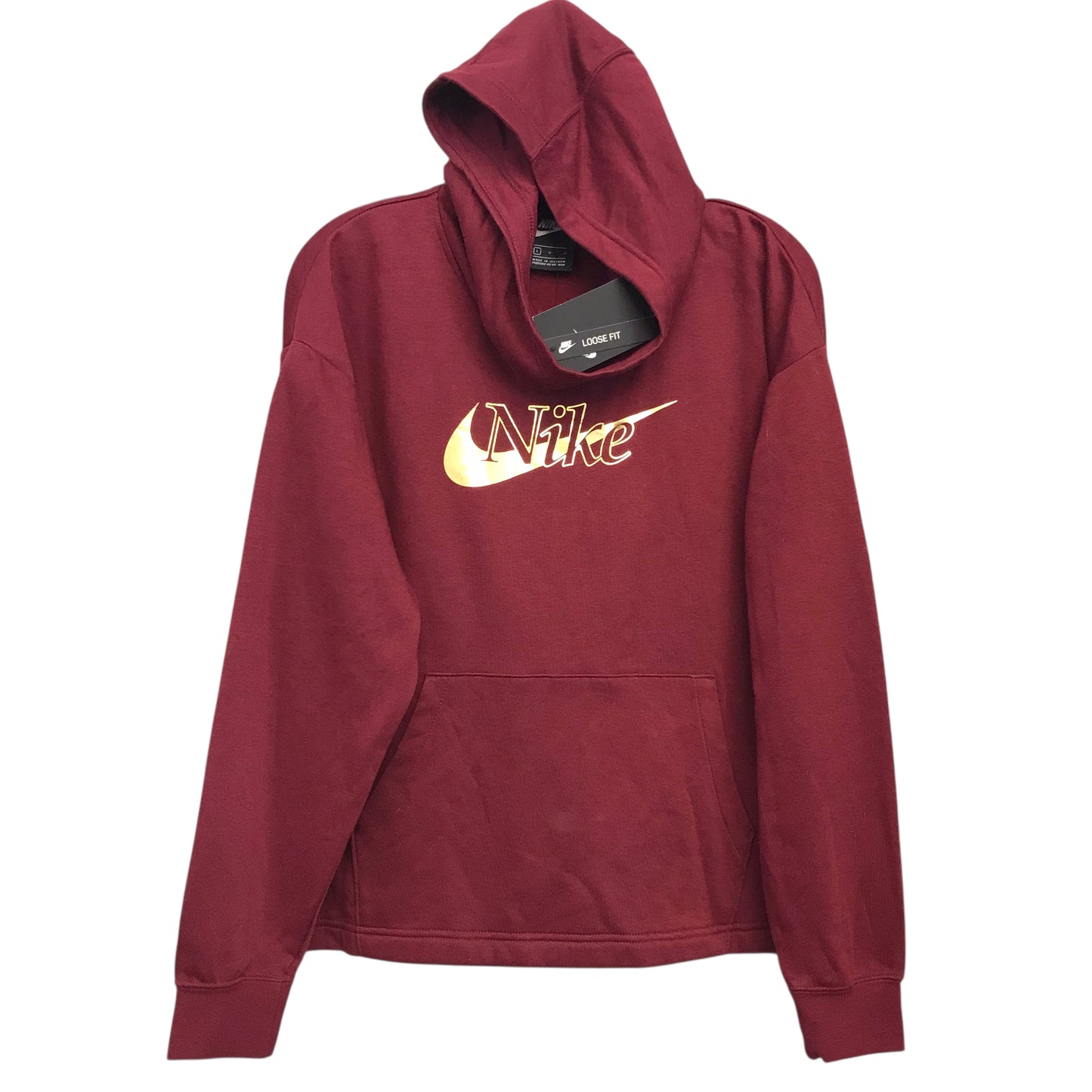 Sweatshirt Hoodie By Nike Apparel In Maroon, Size:L