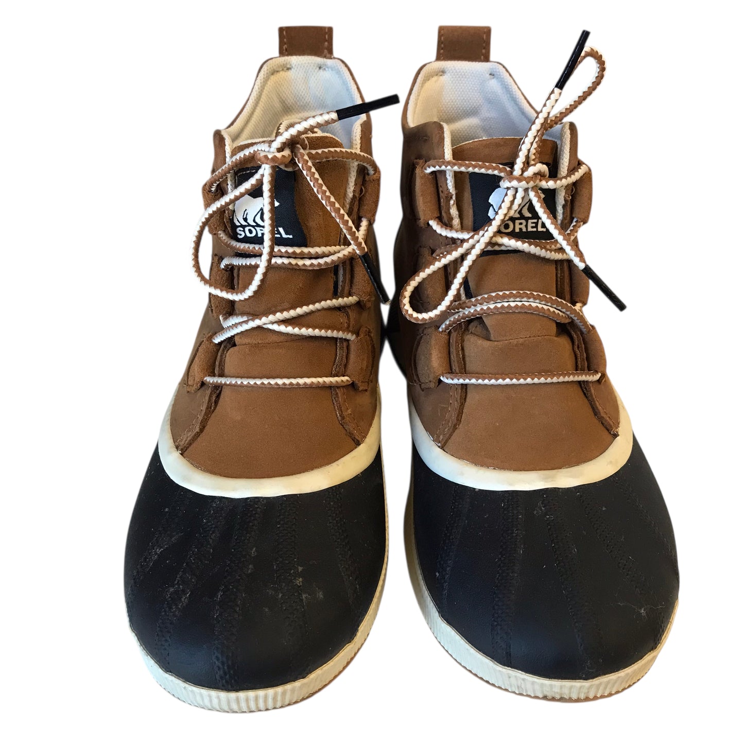 Boots Hiking By Sorel In Black & Tan, Size:8