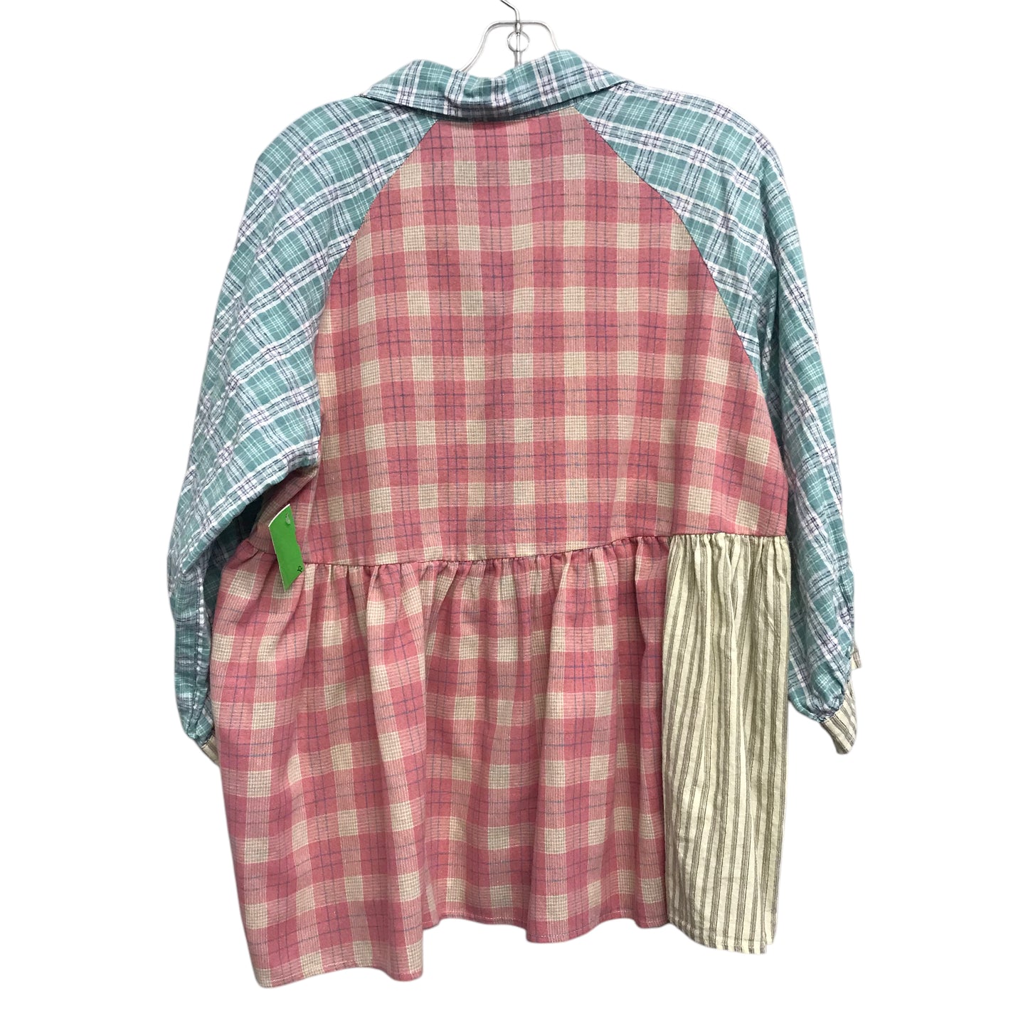 Top 3/4 Sleeve By Sugarfox In Green & Pink, Size:M