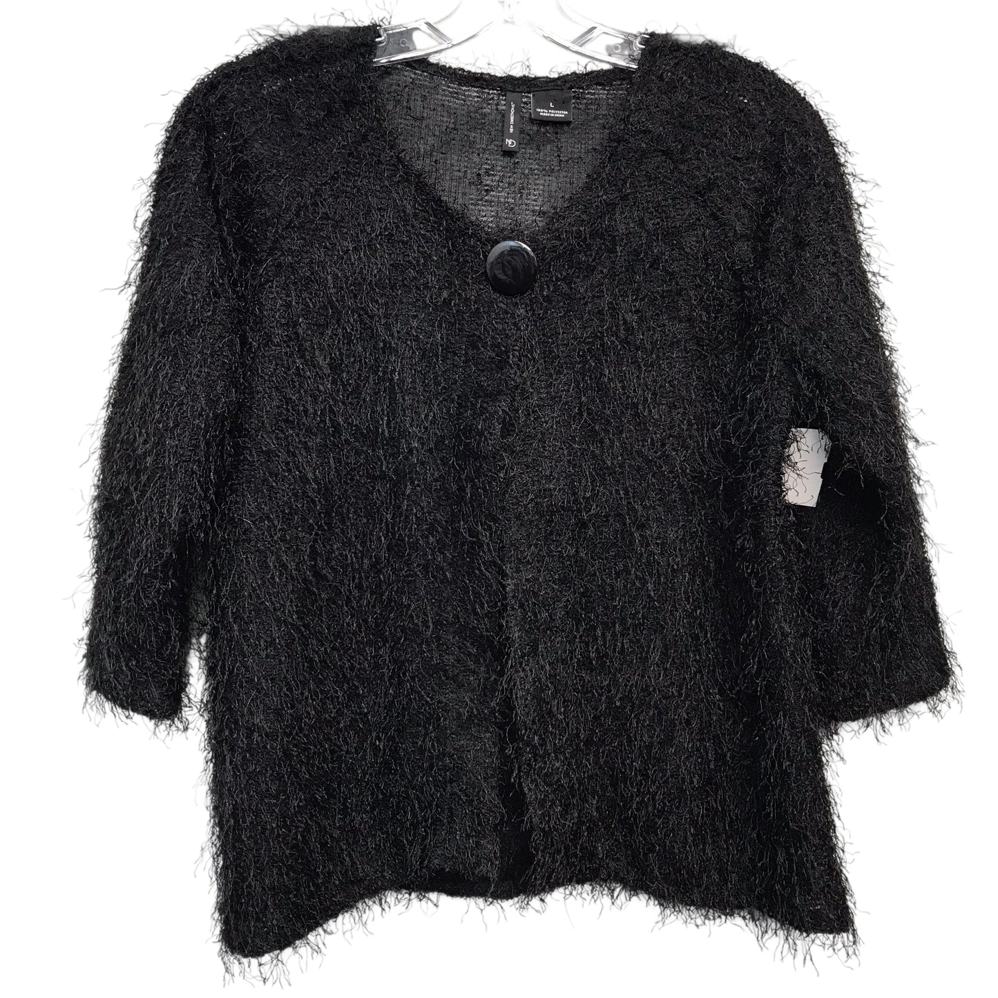 Sweater Cardigan By New Directions In Black, Size:L