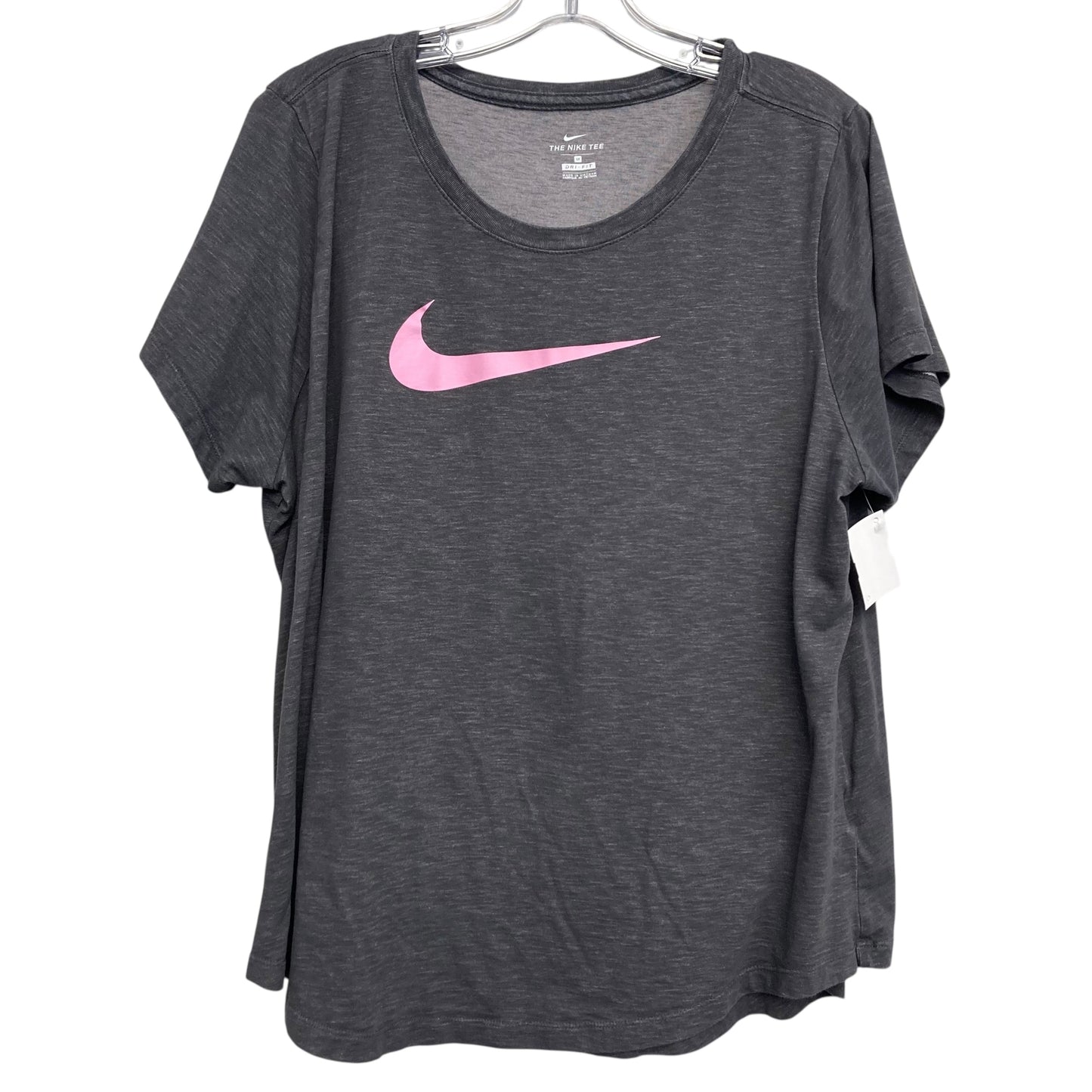 Athletic Top Ss By Nike Apparel In Grey, Size:1X