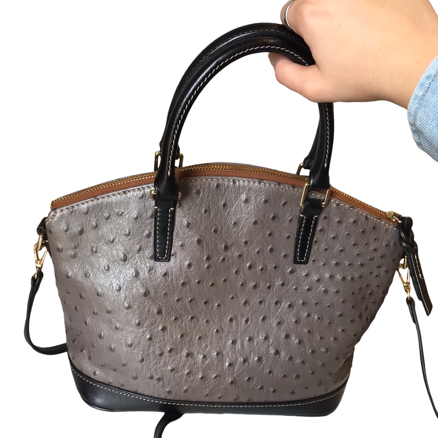 Handbag Designer By Dooney And Bourke In Taupe, Size:Medium