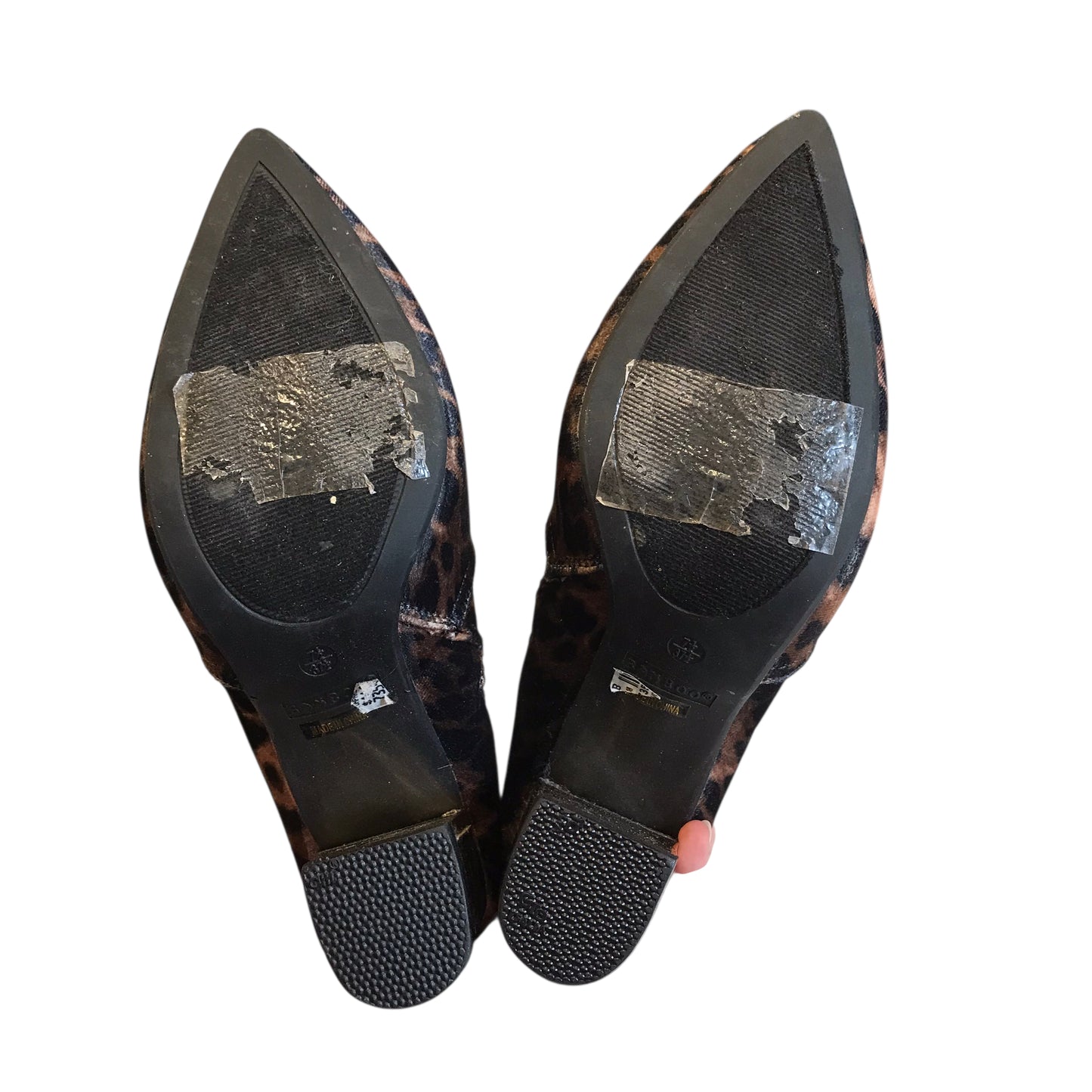 Boots Ankle Heels By Bamboo In Animal Print, Size:7.5