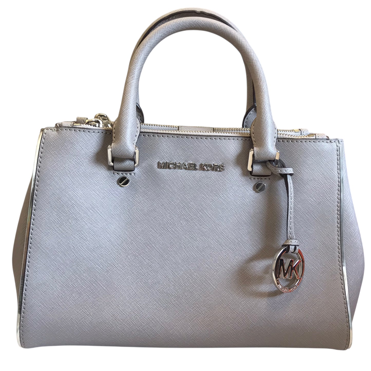 Handbag Designer By Michael Kors In Grey, Size:Medium