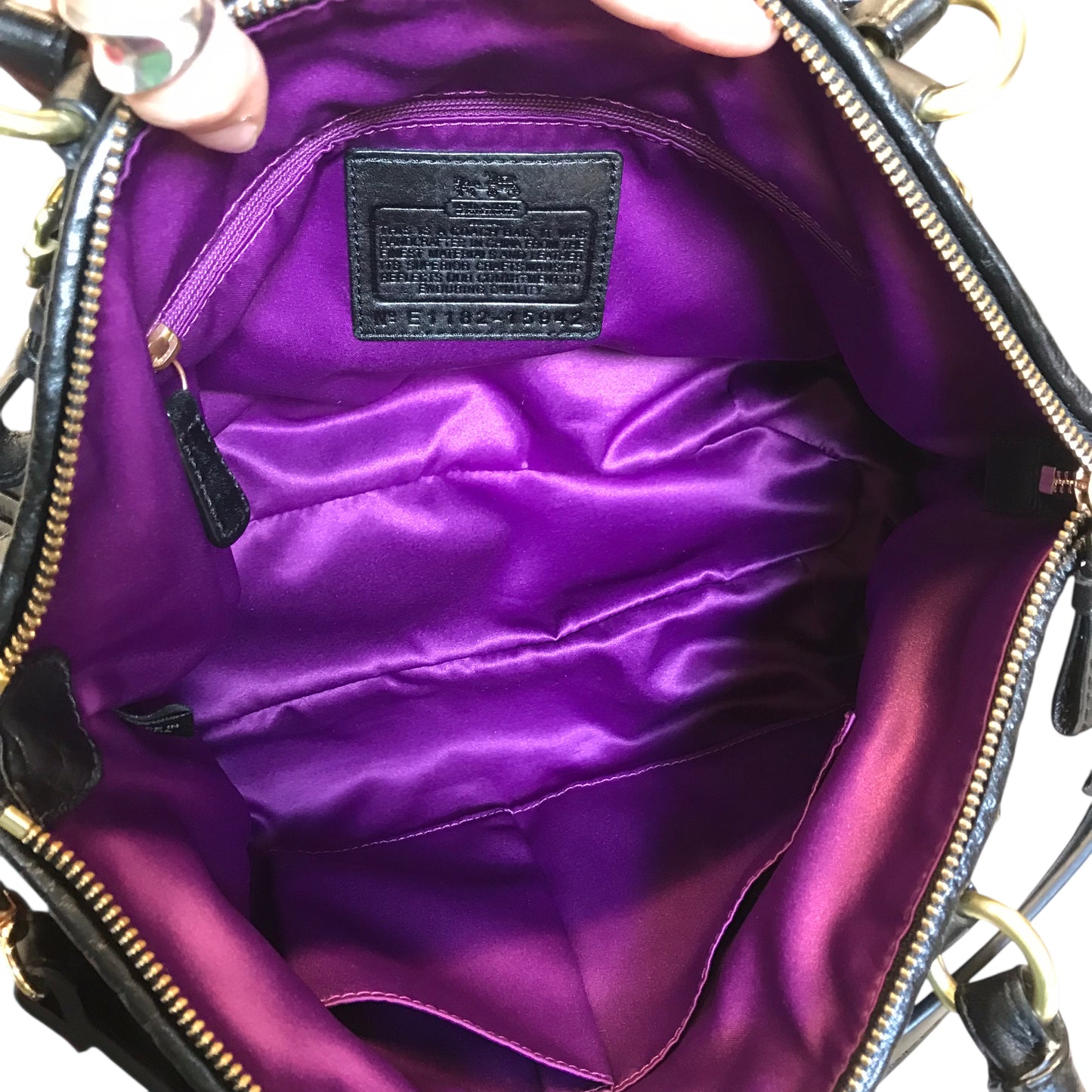 Handbag Designer By Coach In Black, Size:Medium