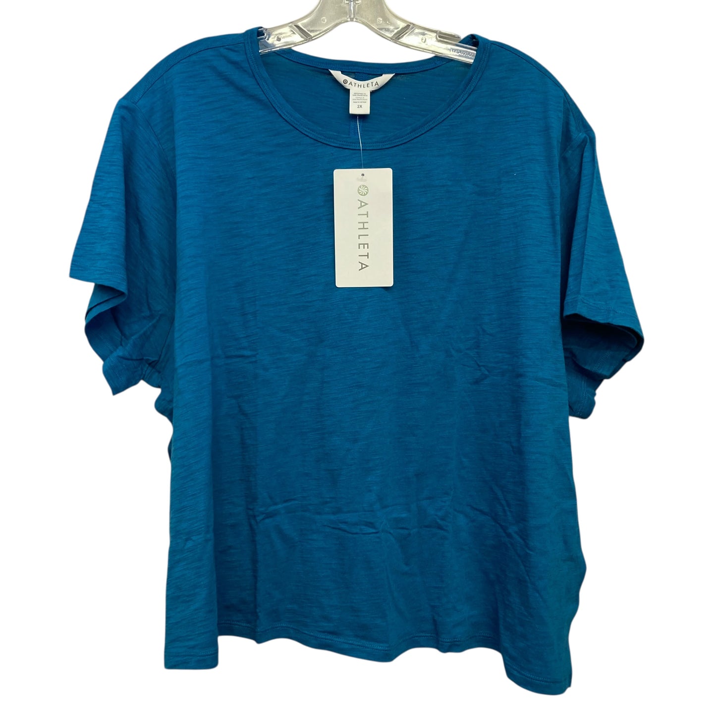 Athletic Top Ss By Athleta In Teal, Size:2X
