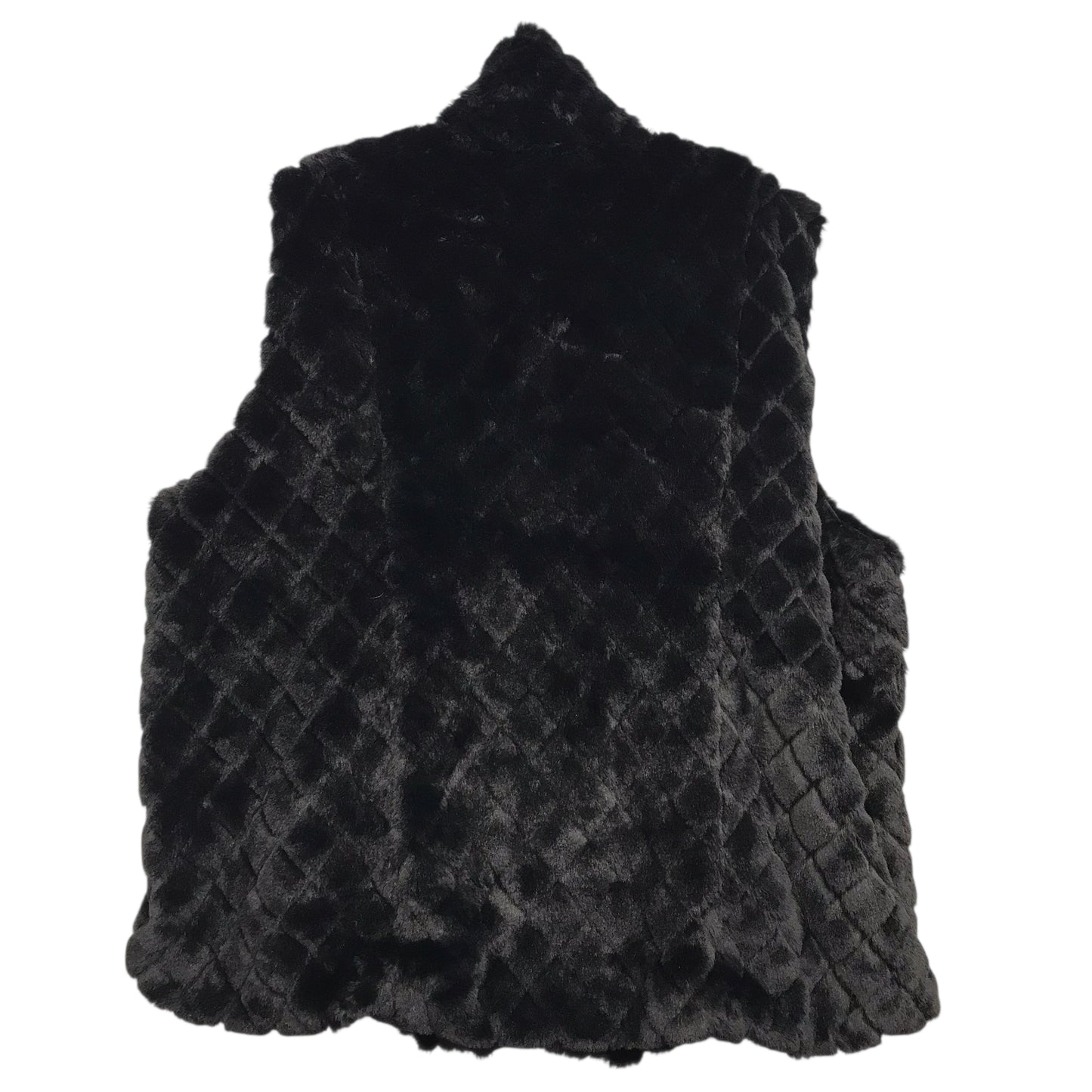 Vest Faux Fur & Sherpa By Carmen By Carmen Marc Valvo In Black, Size:2X