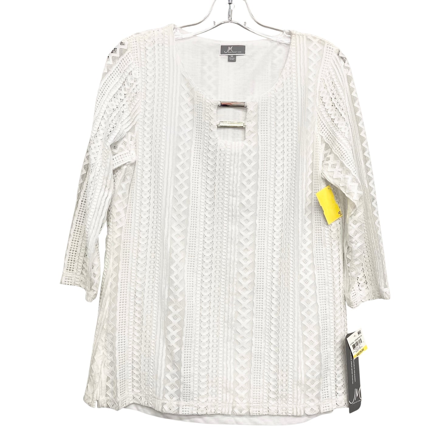 Top Ls By Jm Collections In White, Size:M