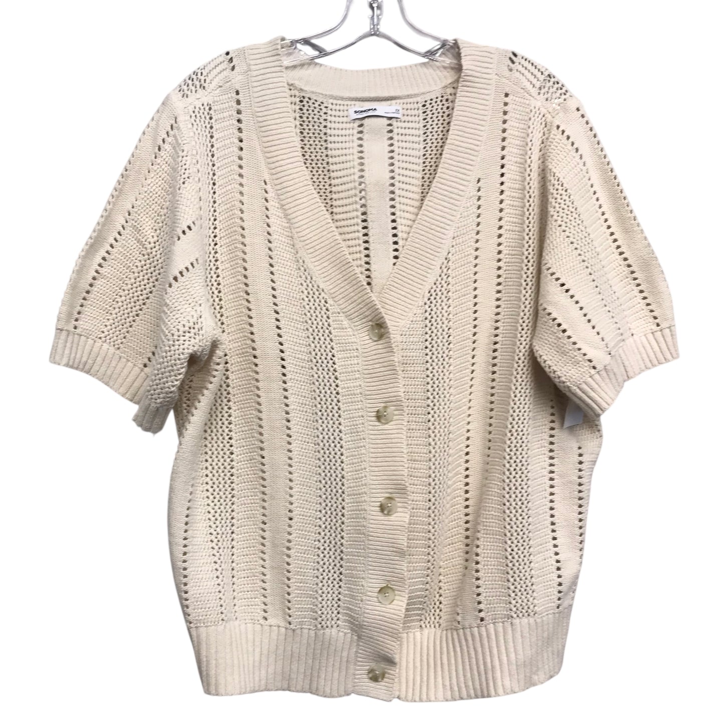 Sweater Cardigan By Sonoma In Beige, Size:2X