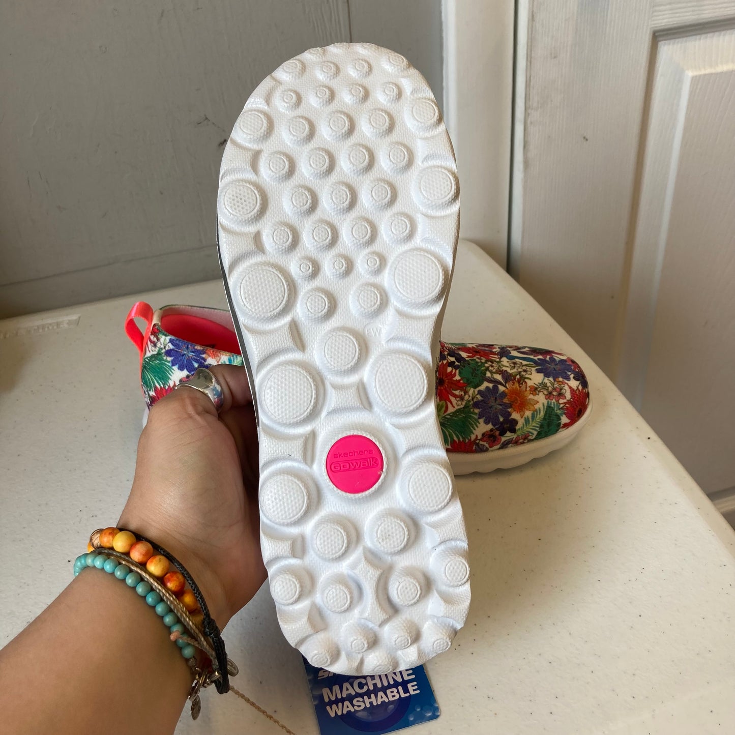 Shoes Flats By Skechers In Floral Print, Size:6.5