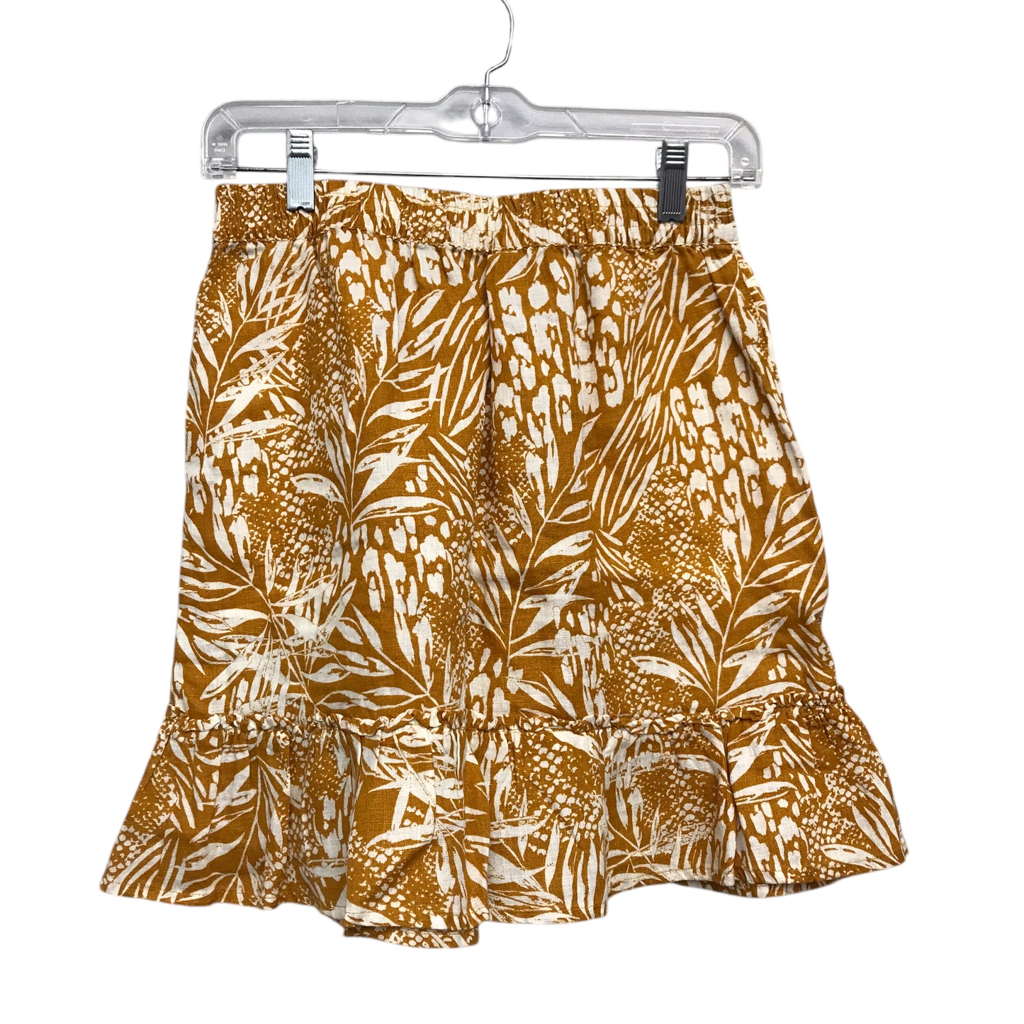 Skirt Mini & Short By Christian Siriano In White & Yellow, Size:4