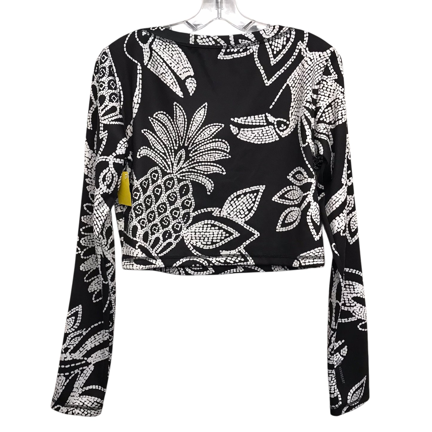 Athletic Top Ls Crewneck By Adidas In Black & White, Size:L