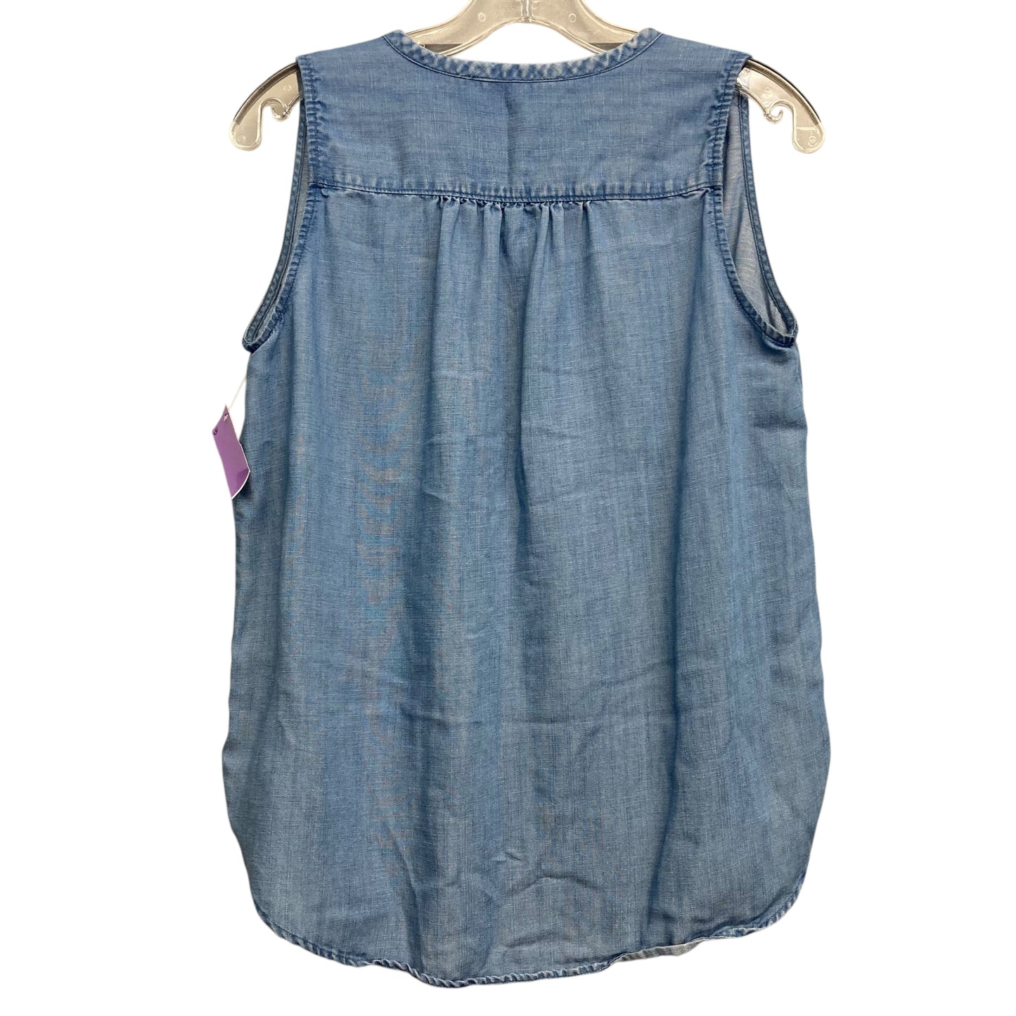 Top Sleeveless By Loft In Blue Denim, Size:Xs