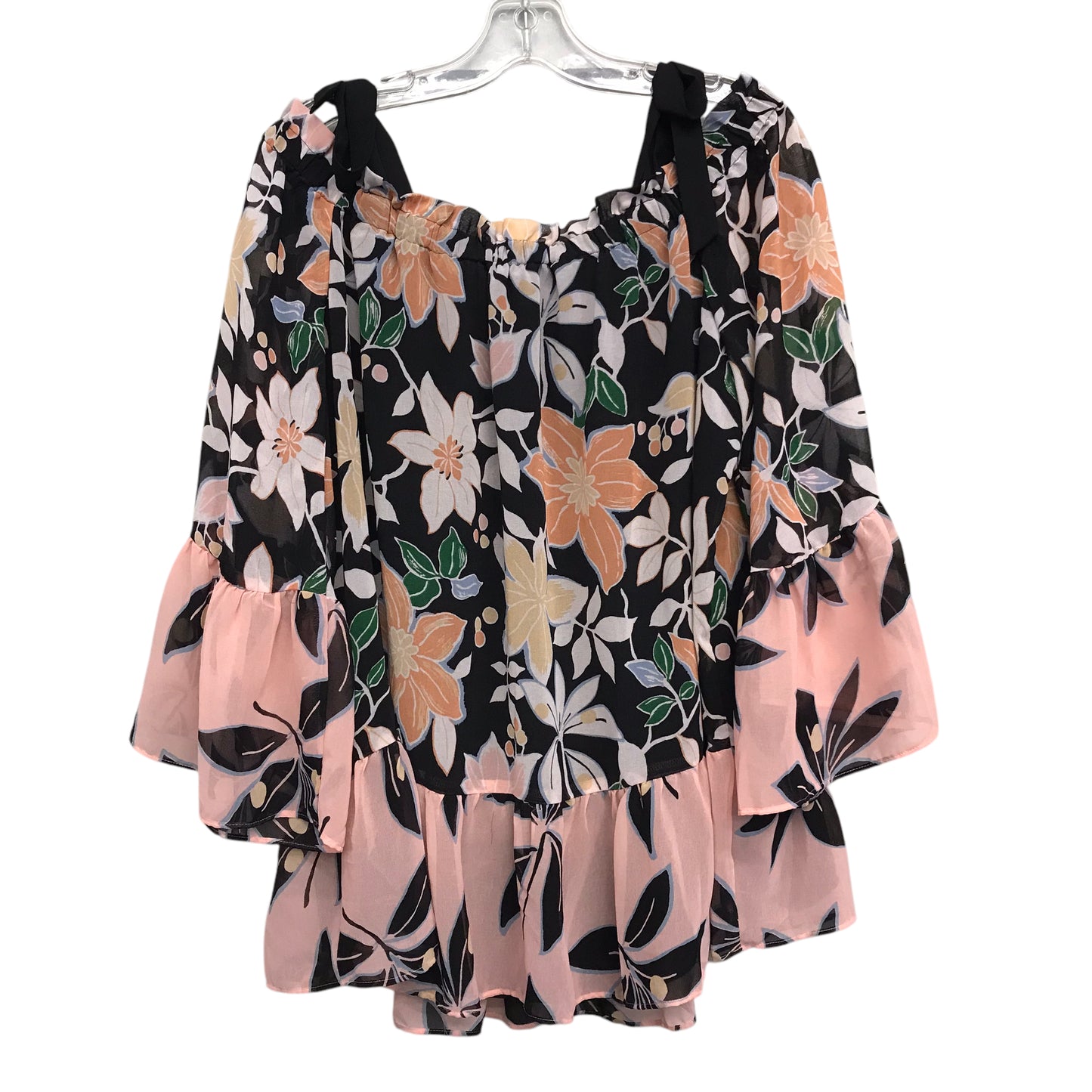 Top 3/4 Sleeve By Loft In Floral Print, Size:Xl
