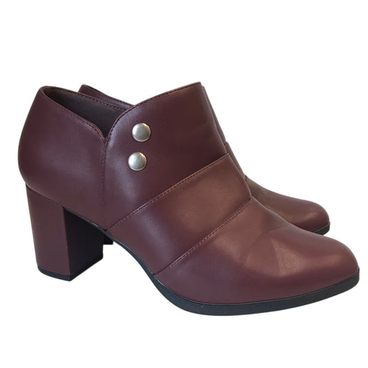 Boots Ankle Heels By Easy Street In Maroon, Size:9