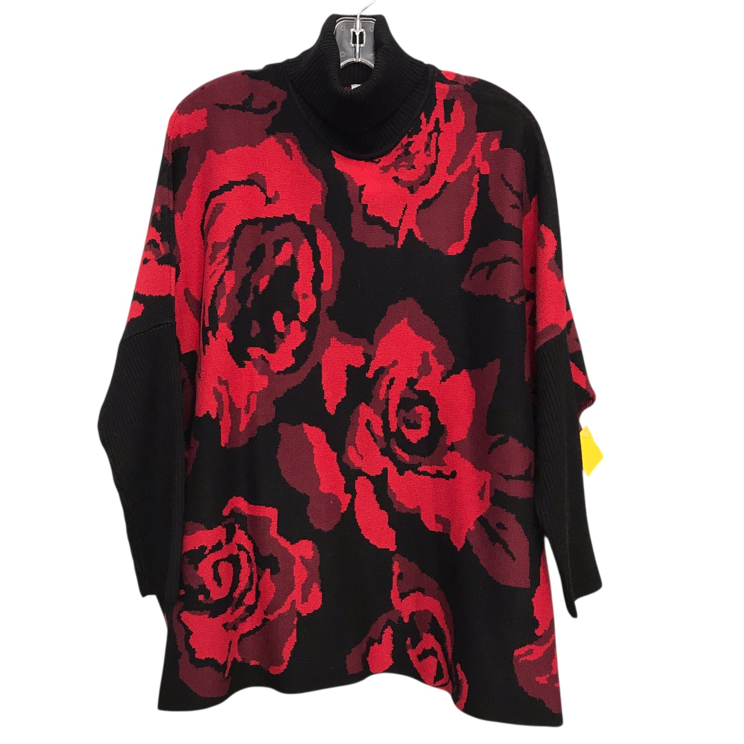 Sweater By Chicos In Black & Red, Size:L